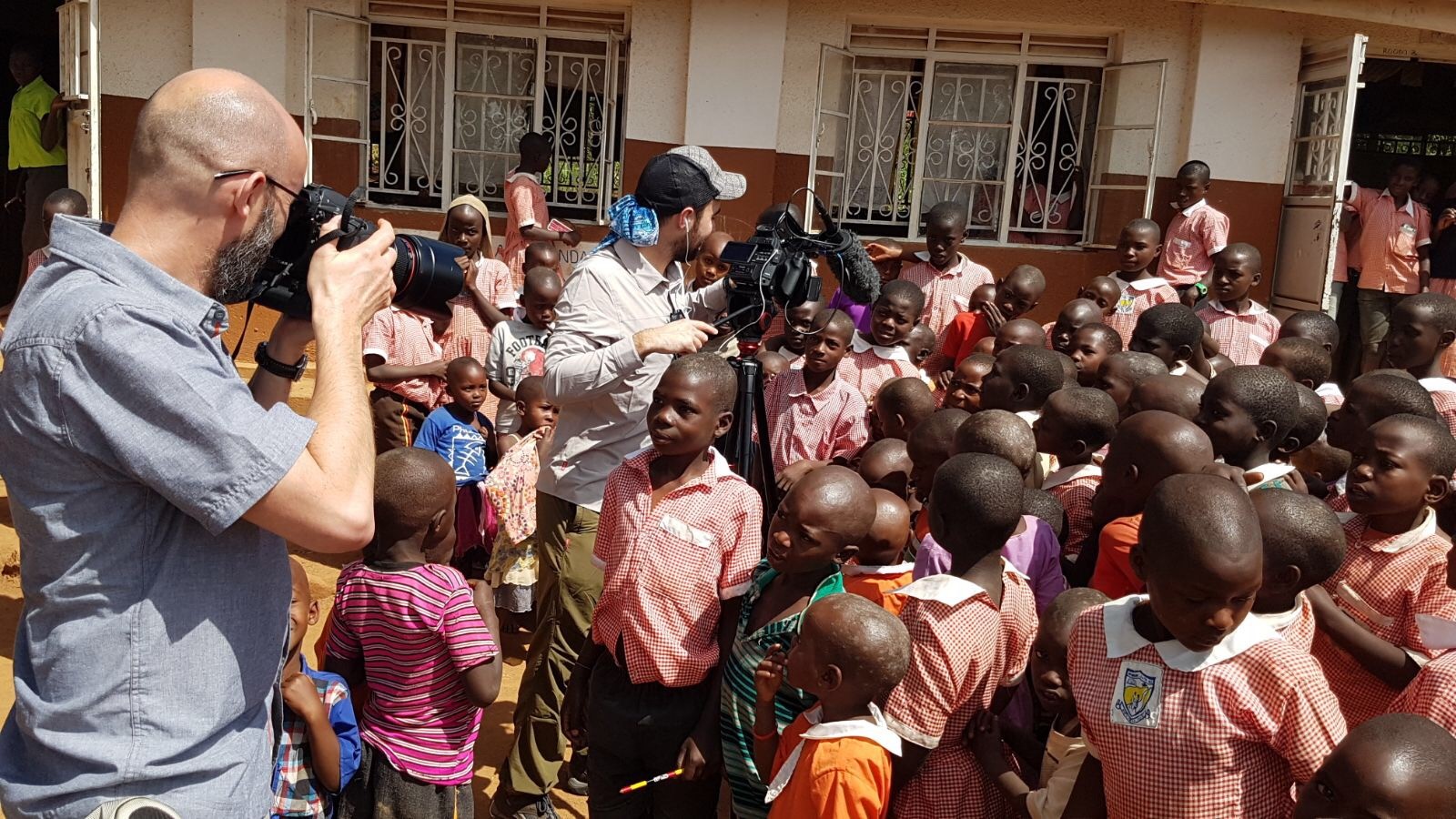 Filming in Uganda